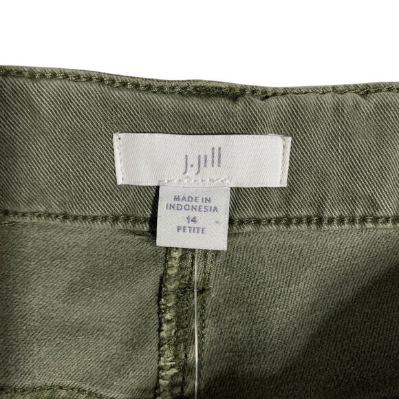 New J Jill Cargo Pants Washed Green Stretchy Women's 14P Petite - Picture 8 of 10